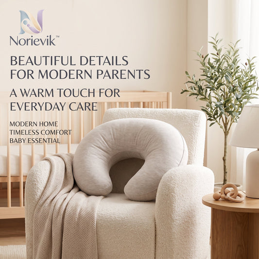 Norievik™ NestEase Nursing Pillow – Ergonomic Feeding Support Cushion for Breastfeeding, Bottle Feeding & Everyday Parent-Baby Comfort