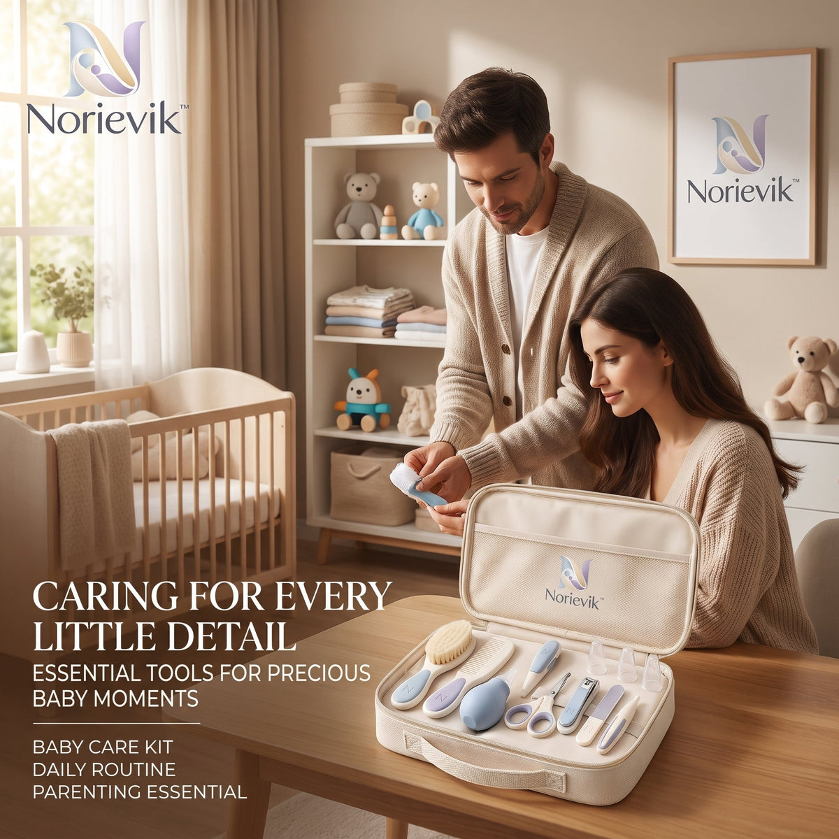 Norievik™ LittleCare Baby Grooming Set – Complete Infant Care Kit for Hair, Nails, Nose & Everyday Home Grooming