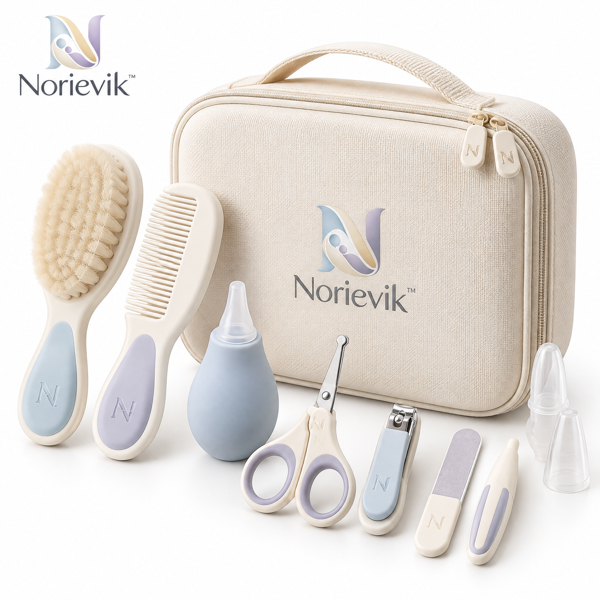Norievik™ LittleCare Baby Grooming Set – Complete Infant Care Kit for Hair, Nails, Nose & Everyday Home Grooming