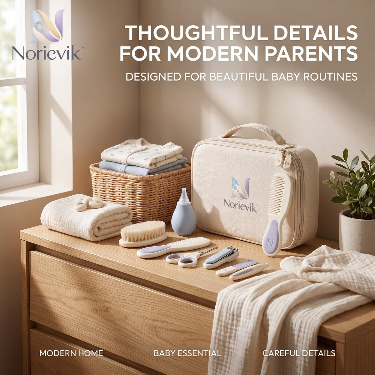 Norievik™ LittleCare Baby Grooming Set – Complete Infant Care Kit for Hair, Nails, Nose & Everyday Home Grooming