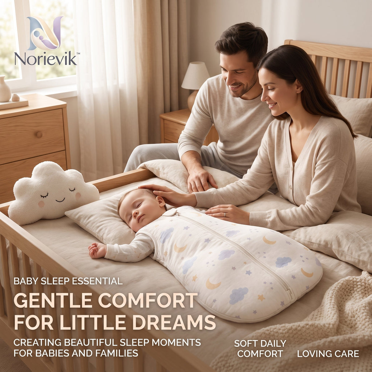 Norievik™ DreamNest Baby Sleep Sack – Soft Wearable Blanket for Cozy Bedtime, Nap Time & Everyday Infant Sleep Comfort