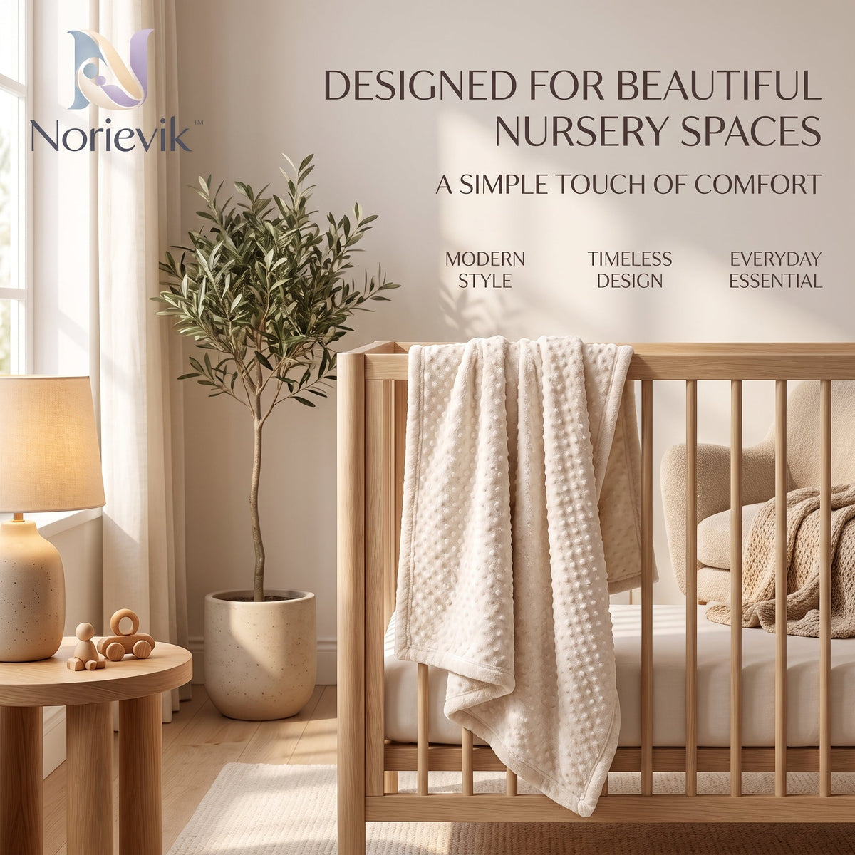 Norievik™ CozyNest Baby Comfort Blanket – Soft Security Lovey for Cuddling, Stroller Time, Travel & Everyday Baby Comfort