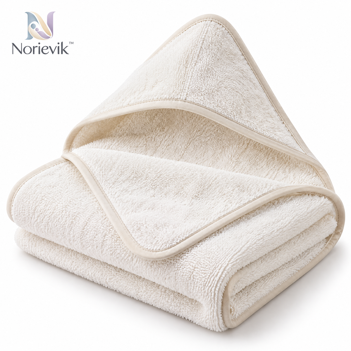 Norievik™ CozyDry Baby Bath Towel – Soft Absorbent Wrap Towel for Bath Time, Swimming, Travel & Everyday Baby Care